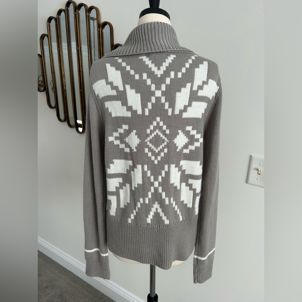 NWT Belle Du Jour Womens Sweater Cardigan Gray White Toggle Button Junior XL New